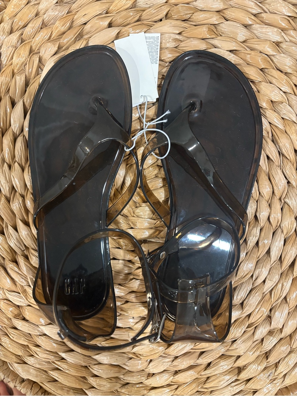 GAP Brown Transparent Jelly Ankle-Strap Sandals